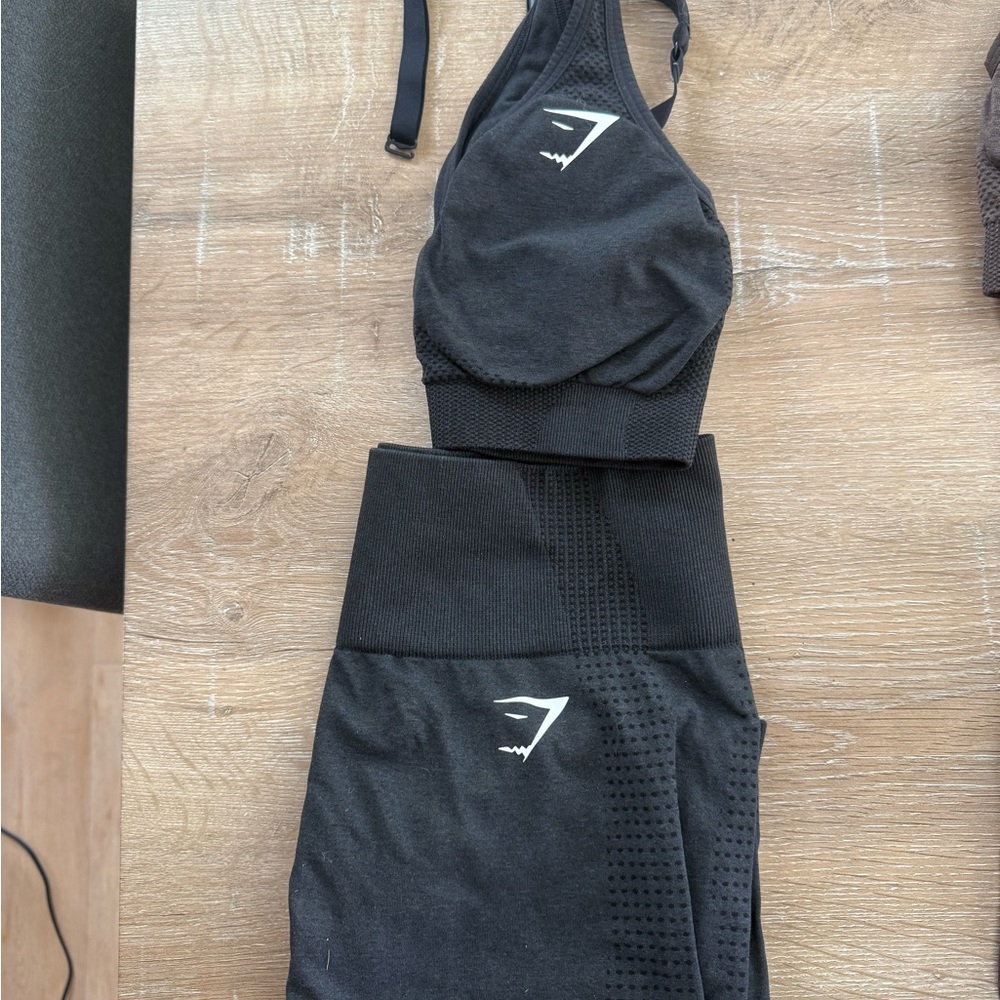 Gymshark Black Sports Bra and Leggings Set